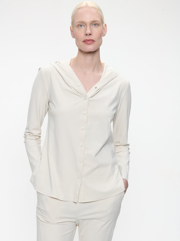 Veronica brush tech jersey blouse